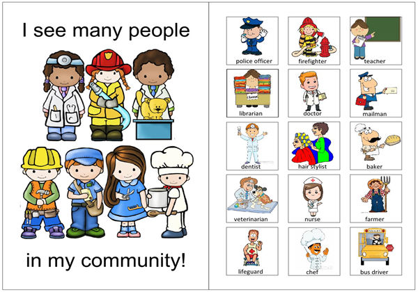 职业认知互动小书CommunityHelpers interactive book互动翻翻书，11页PDF-优学盒子
