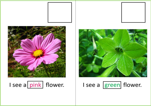 安静书 颜色—花，interactive book互动翻翻书，14页PDF-优学盒子