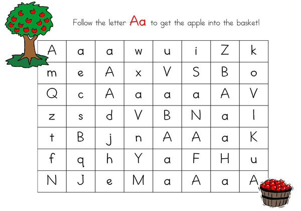 3-5_letter_maze，字母路径迷宫 26页PDF电子版-优学盒子