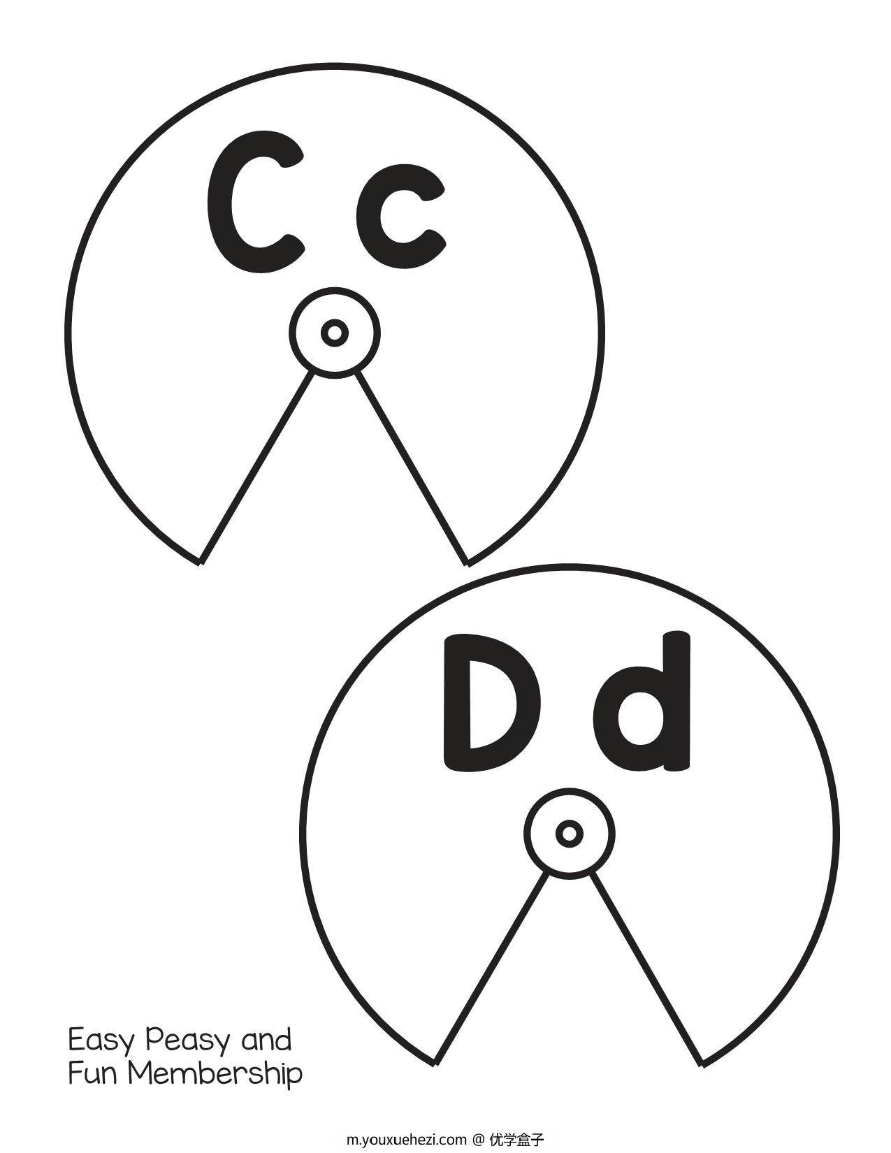 图片[1]-Alphabet-Spinner-Color字母转盘，26页PDF可打印-优学盒子