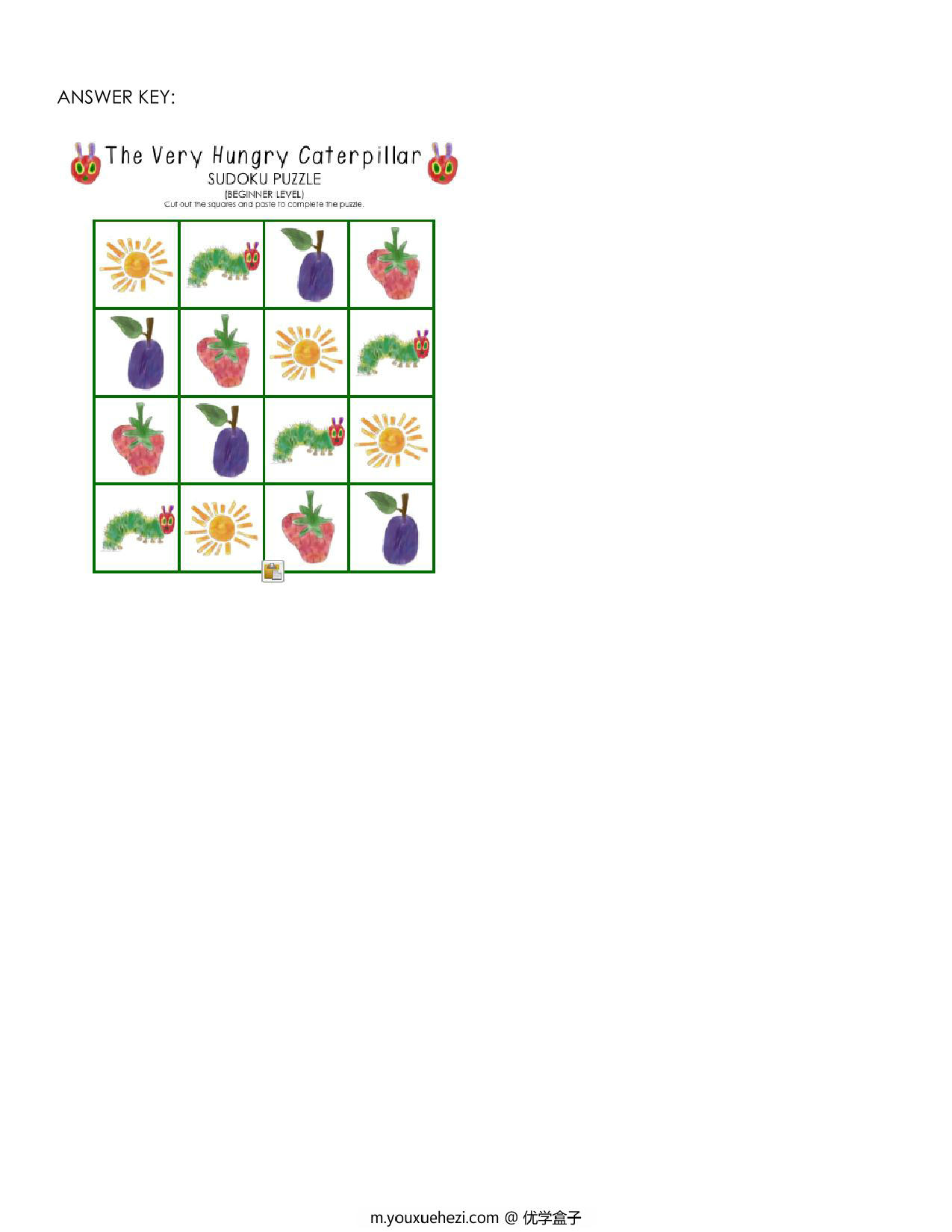 图片[3]-好饿的毛毛虫数独，8页PDF-优学盒子