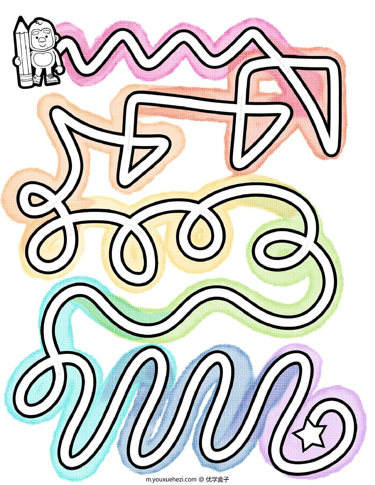 图片[3]-彩色线条运笔，5页PDF-优学盒子
