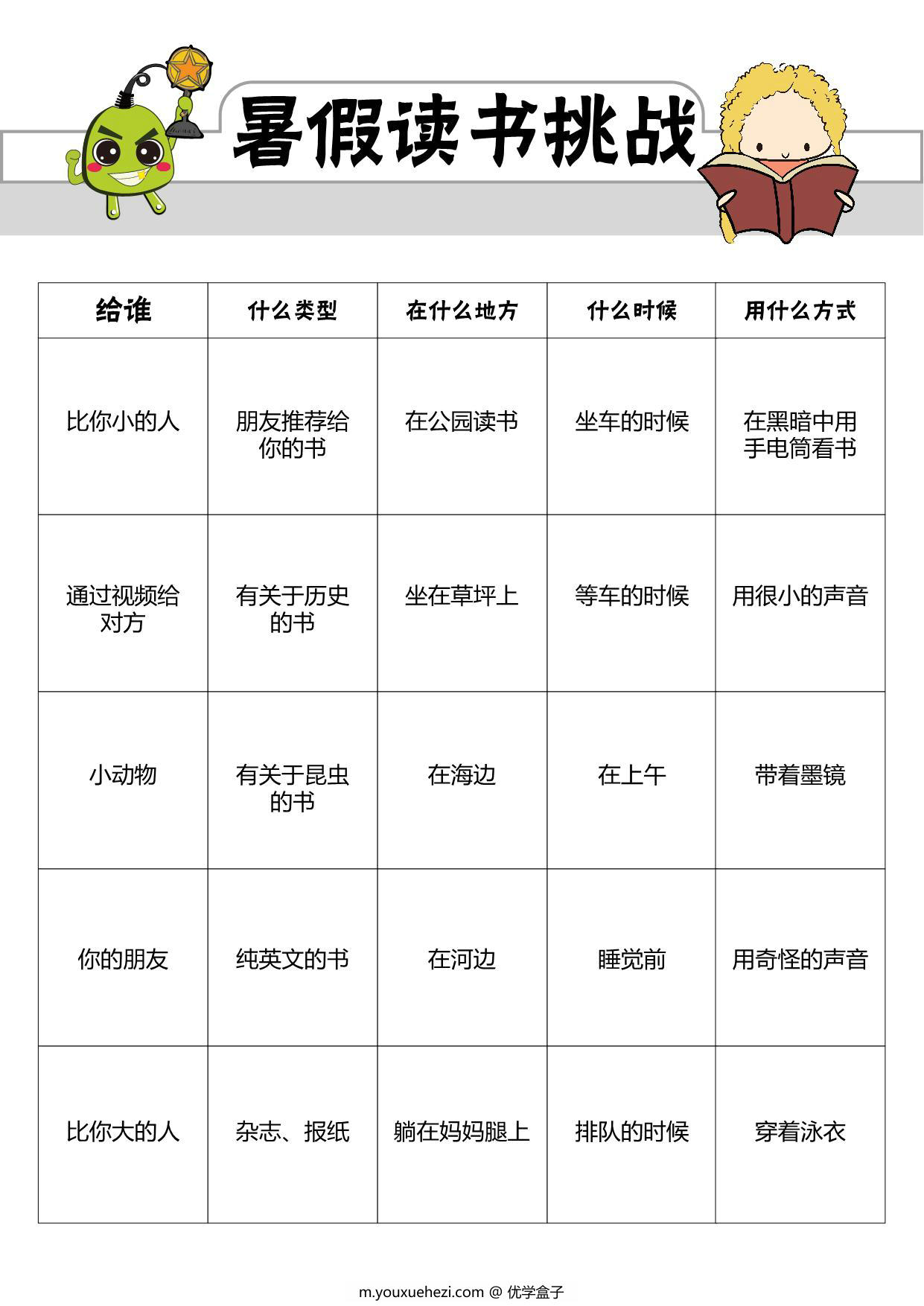 图片[5]-暑假清单（综合游戏），19页PDF-优学盒子