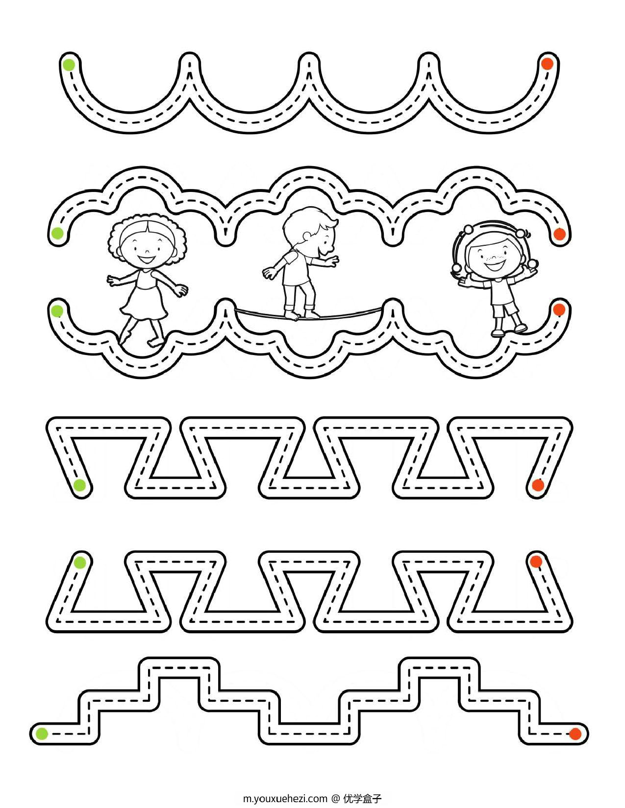 图片[2]-虚线线条控笔练习，15页PDF-优学盒子