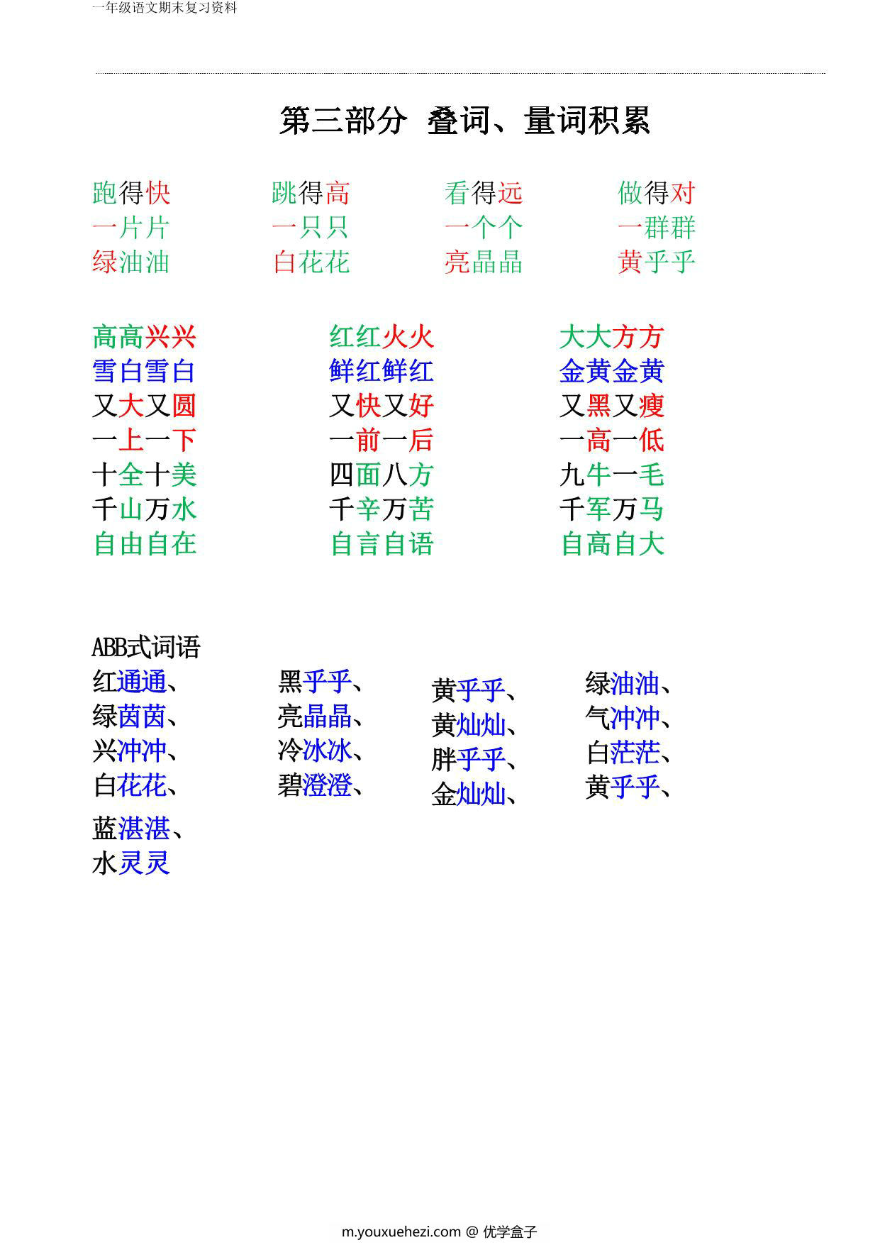 图片[4]-一年级语文下册期末复习资料八大项合集，35页PDF-优学盒子