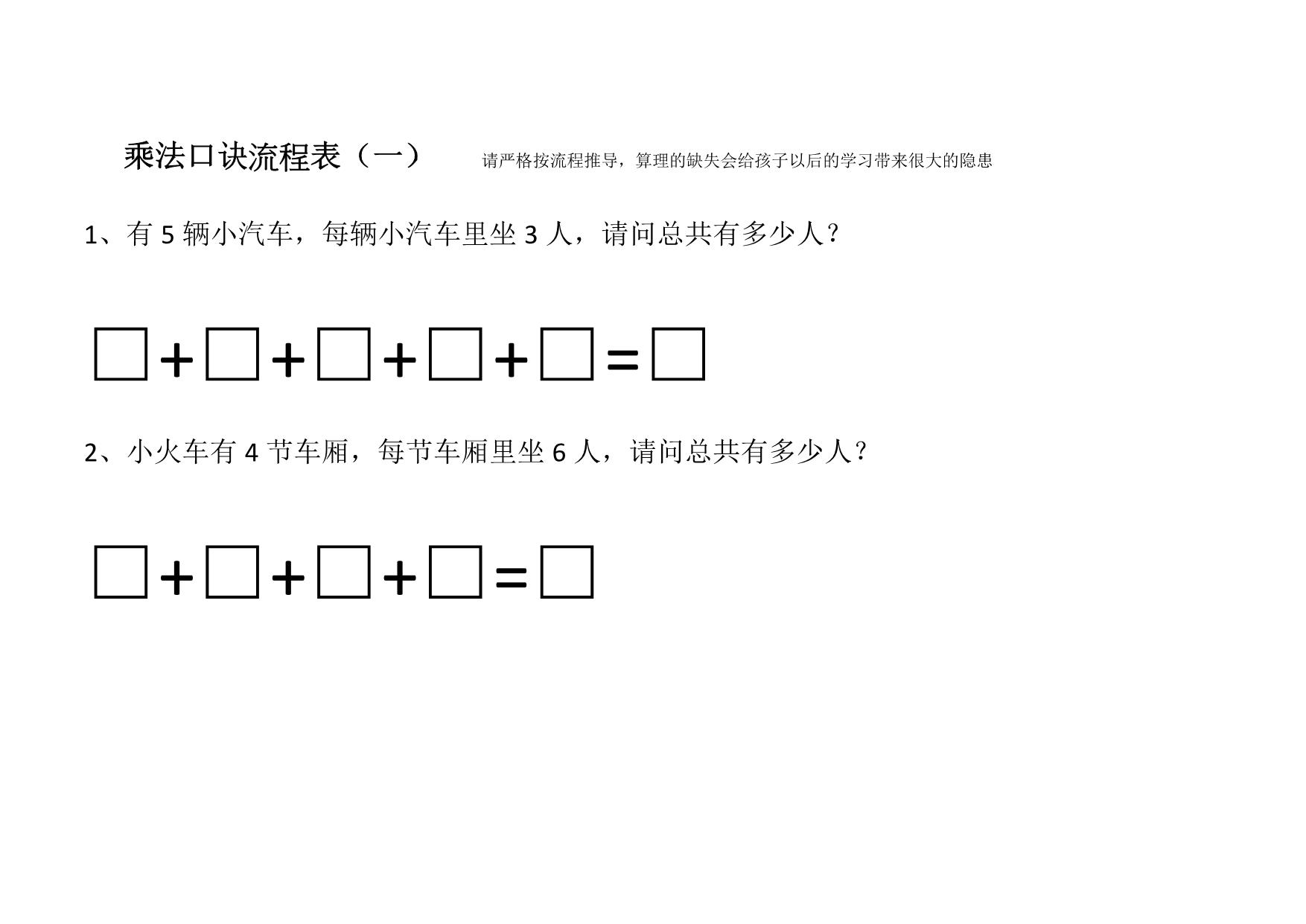 图片[1]-乘法口诀流程表，15页PDF电子版-优学盒子