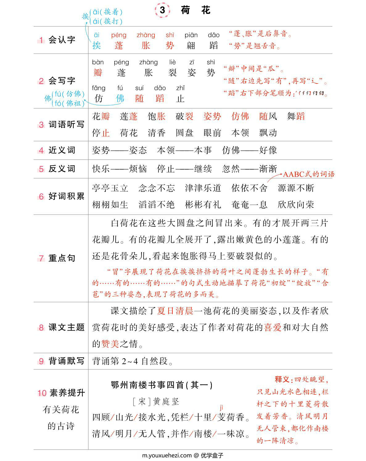 图片[3]-三年级下册语文状元语文笔记（背记清单），25页PDF-优学盒子