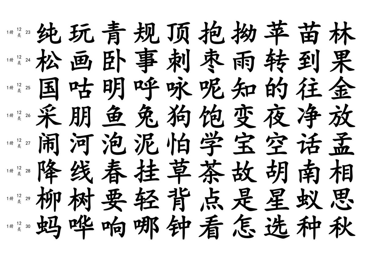 图片[4]-中文分级阅读3995测字表大字版，52页PDF电子版可打印-优学盒子