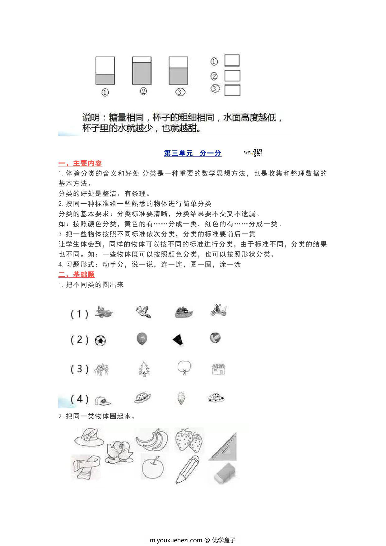 图片[3]-苏教版一年级数学上册知识要点，16页PDF电子版-优学盒子