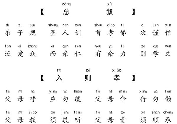 弟子规拼音版（版本二），10页PDF电子版-优学盒子
