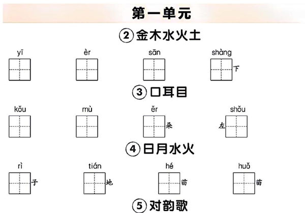 一年级上册语文期末冲刺闯关词语听写默写练习，4页PDF电子版-优学盒子