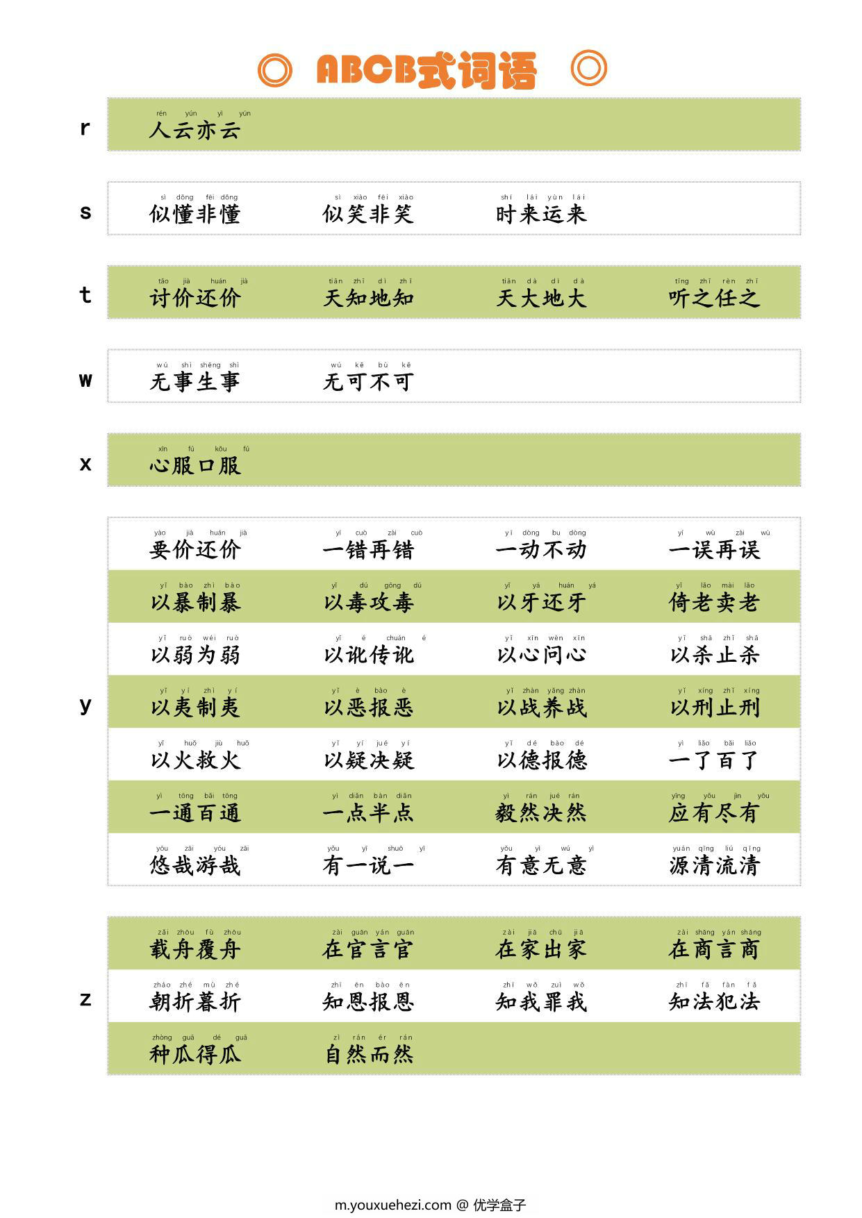 图片[2]-ABCB式词语，2页PDF电子版-优学盒子