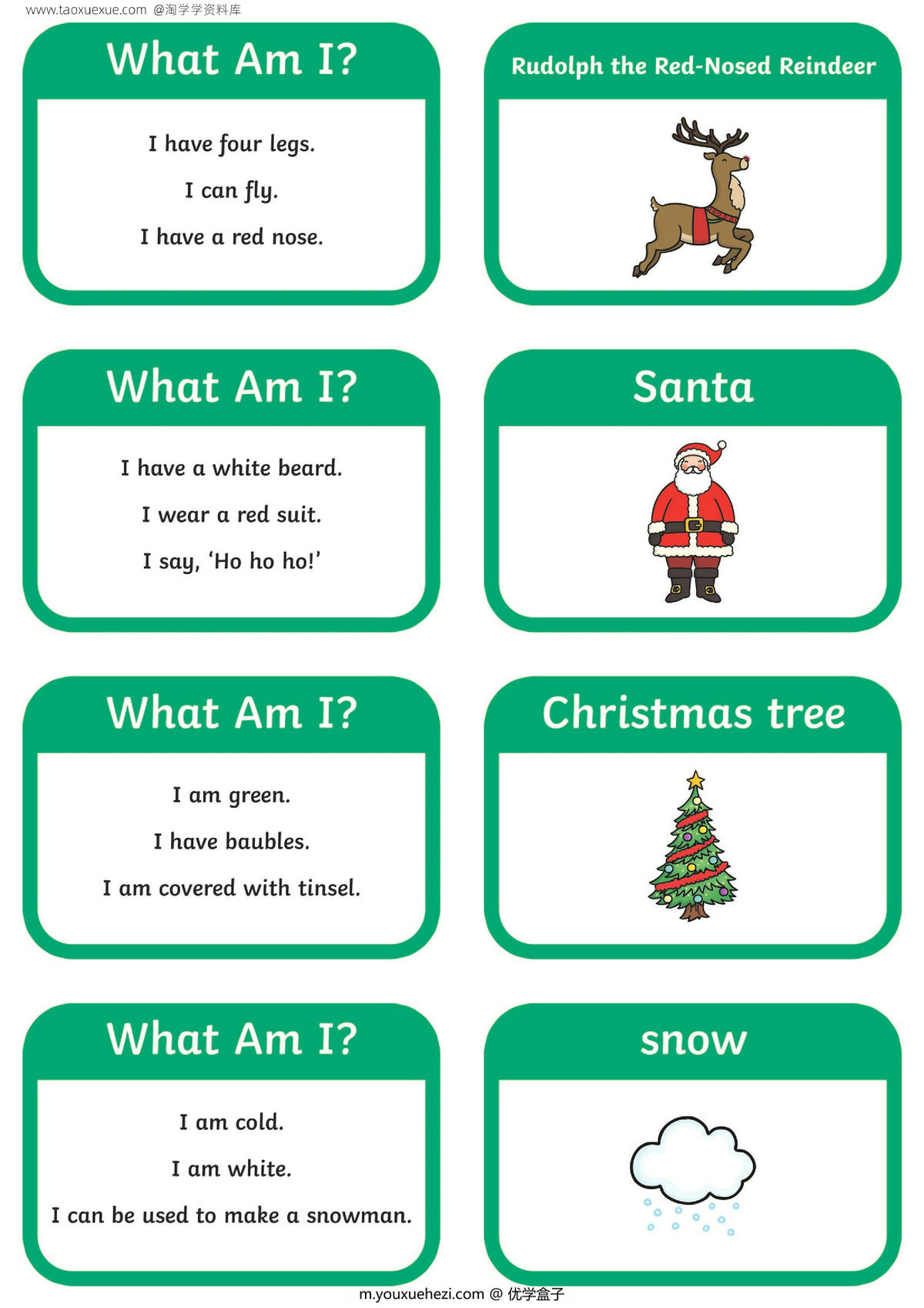图片[1]-What-Am-I-Christmas-Guessing-Game，4页PDF电子版-优学盒子