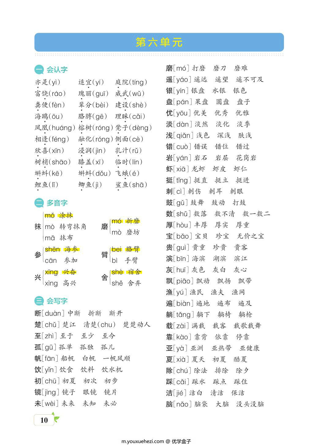 图片[3]-三年级语文上册核心考点梳理，16页PDF电子版-优学盒子