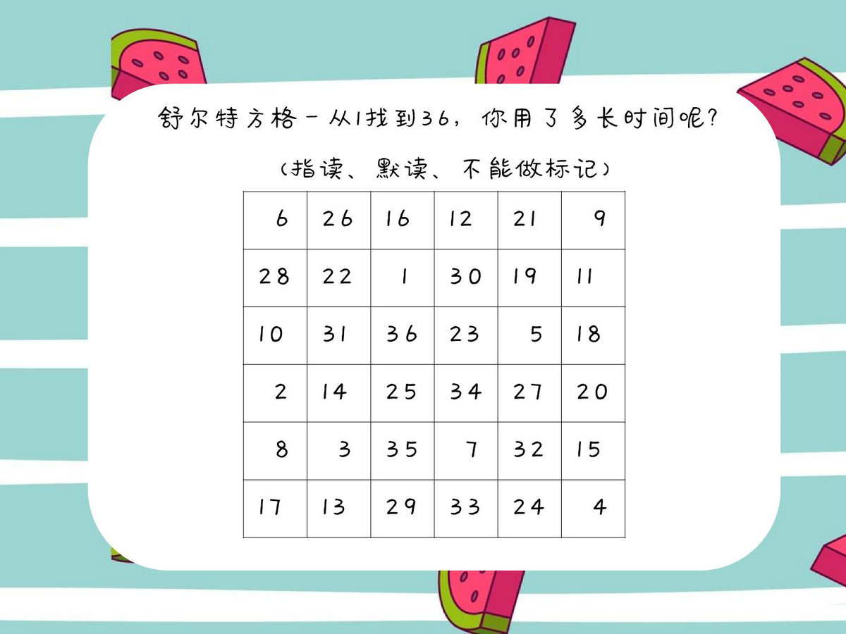 图片[3]-专注力训练第1周-舒尔特方格，3页PDF电子版-优学盒子