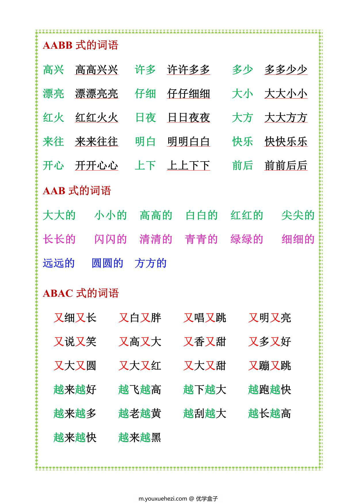 图片[2]-一年级上册语文知识点归纳总结，8页PDF可打印-优学盒子