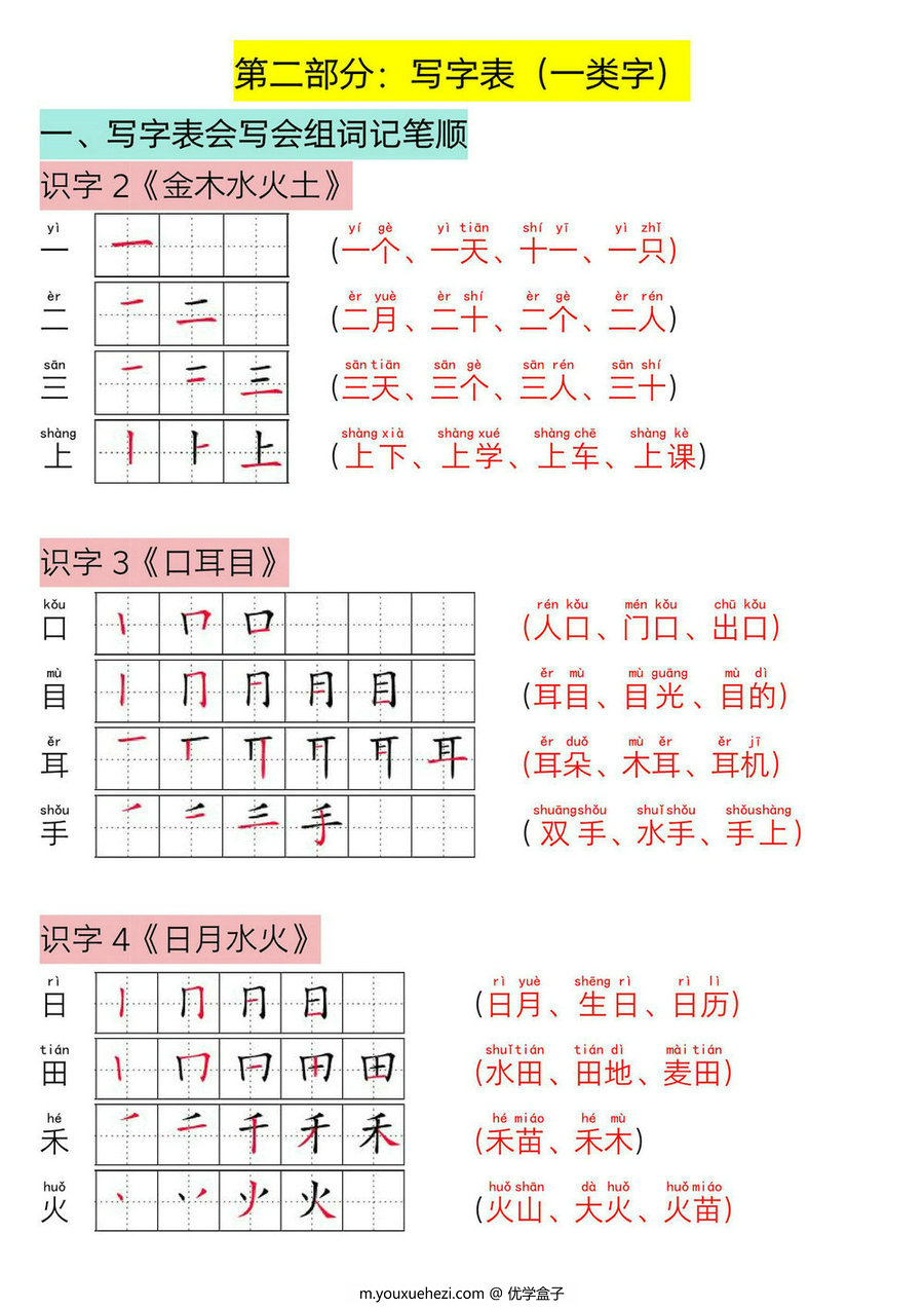 图片[2]-一年级语文上册期末倒计时冲刺复习，31页PDF可打印-优学盒子
