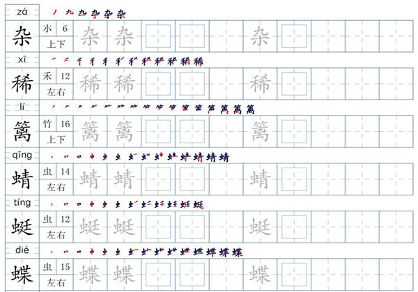 四年级下册语文生字表200个，字帖17页（偏旁部首+笔顺+拼音），pdf可打印-优学盒子