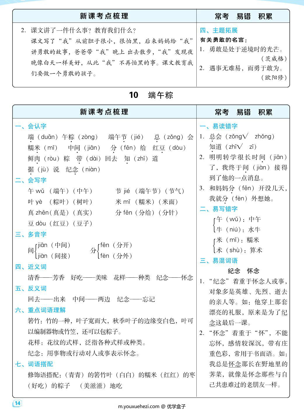图片[4]-一年级下册语文每课考点梳理，32页PDF电子版-优学盒子