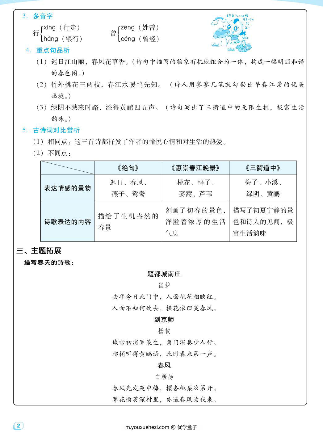 图片[2]-三年级下册语文每课考点梳理，40页PDF电子版-优学盒子