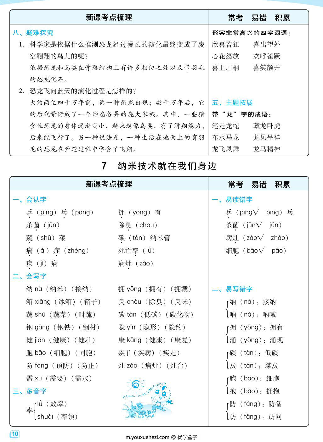 图片[4]-四年级下册语文每课考点梳理，41页PDF可打印-优学盒子