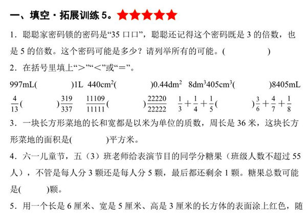 (第三局）决胜期末-五年级数学下册典型例题（人教版），页PDF电子版-优学盒子
