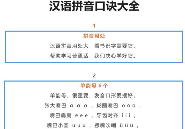 汉语拼音口诀大全，6页PDF可打印-优学盒子