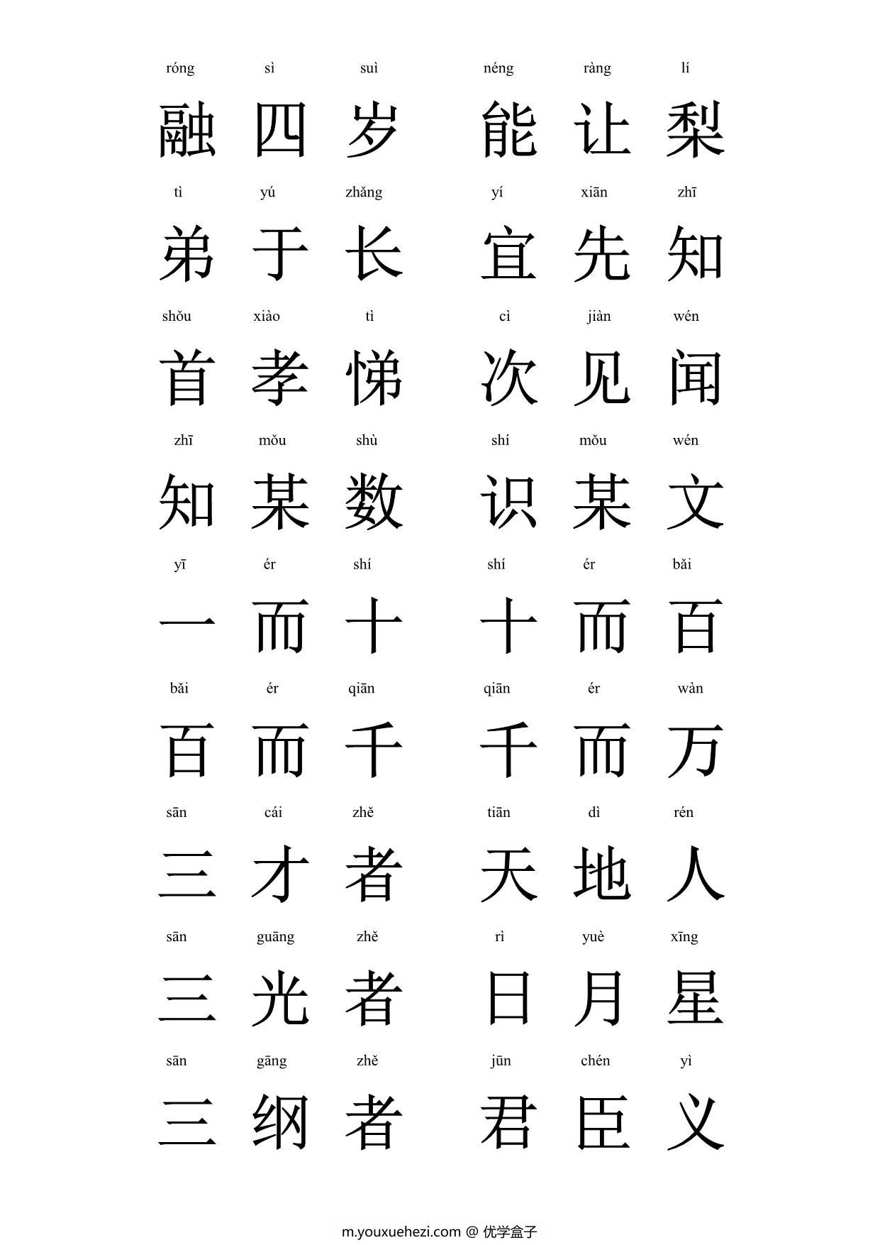 图片[3]-大字拼音版三字经，28页PDF可打印-优学盒子