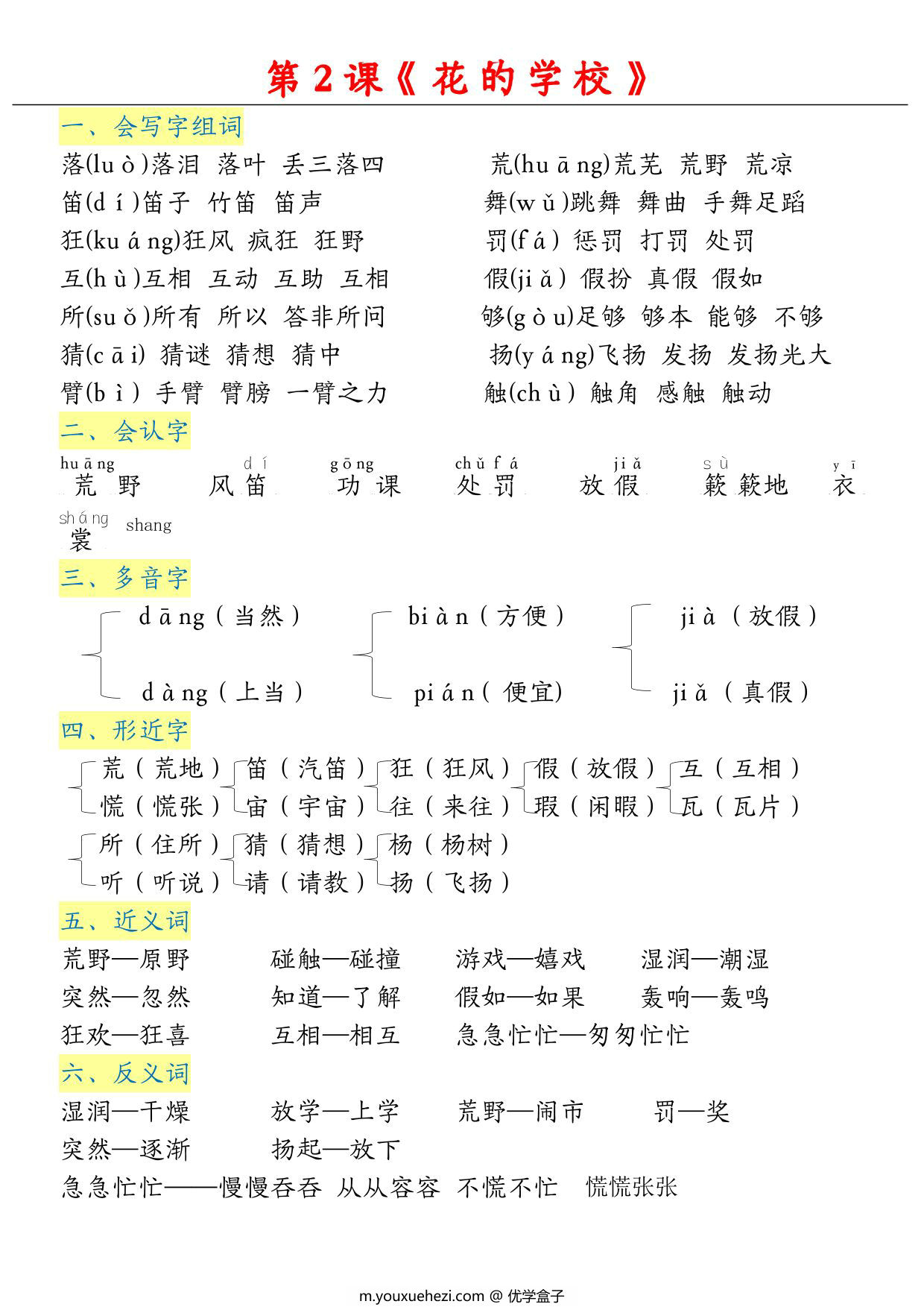 图片[4]-三年级上册语文1-4单元知识点总结，37页PDF电子版-优学盒子