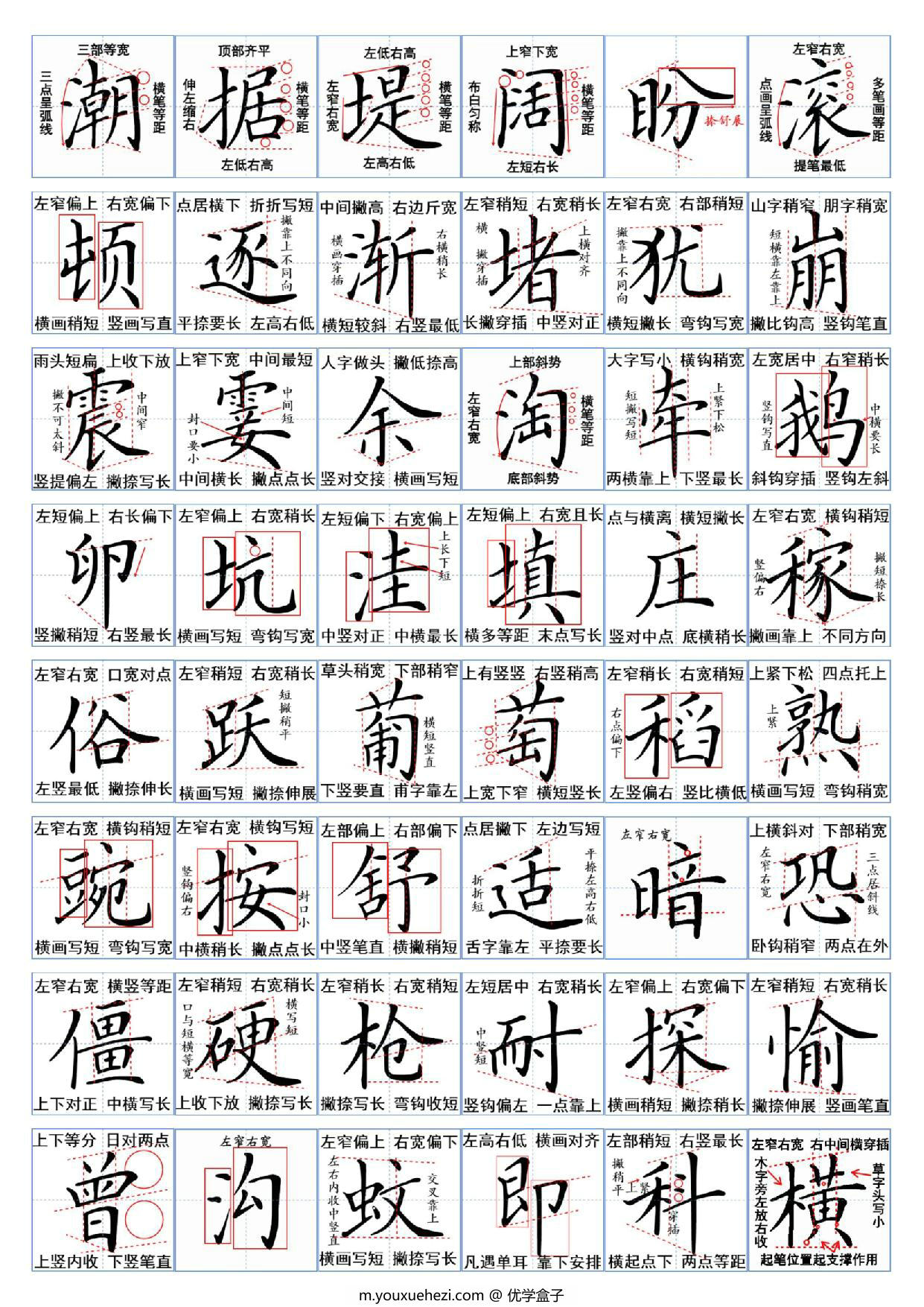 图片[1]-四年级上册语文生字汇总一览表，6页PDF可打印-优学盒子
