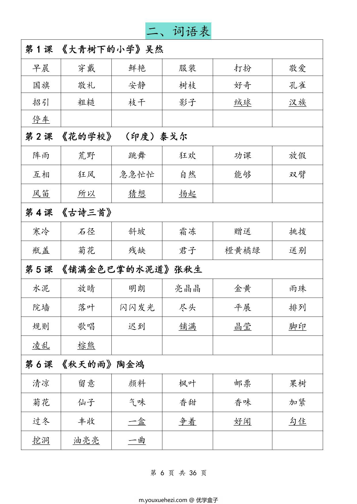 图片[2]-三年级语文上册期末复习资料，36页PDF电子版-优学盒子