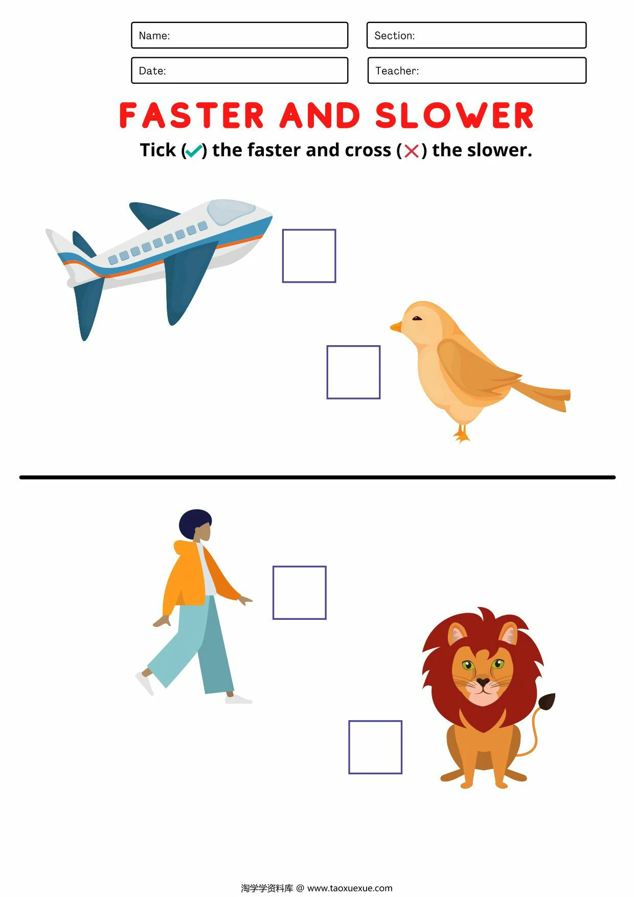 图片[3]-Fast and slow worksheet，8页PDF电子版-优学盒子