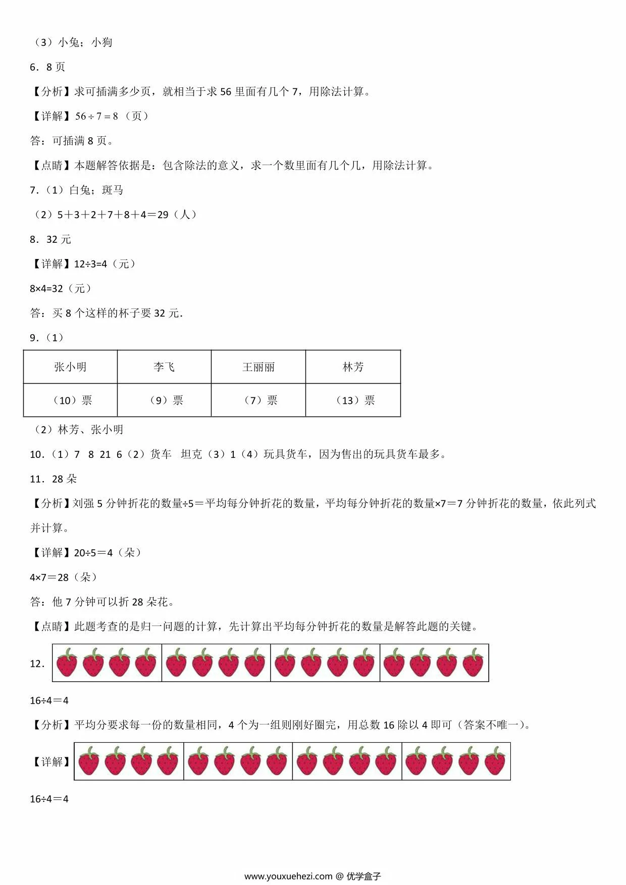 图片[4]-二年级下册数学经典应用题归纳强化训练50道，28页PDF电子版-优学盒子