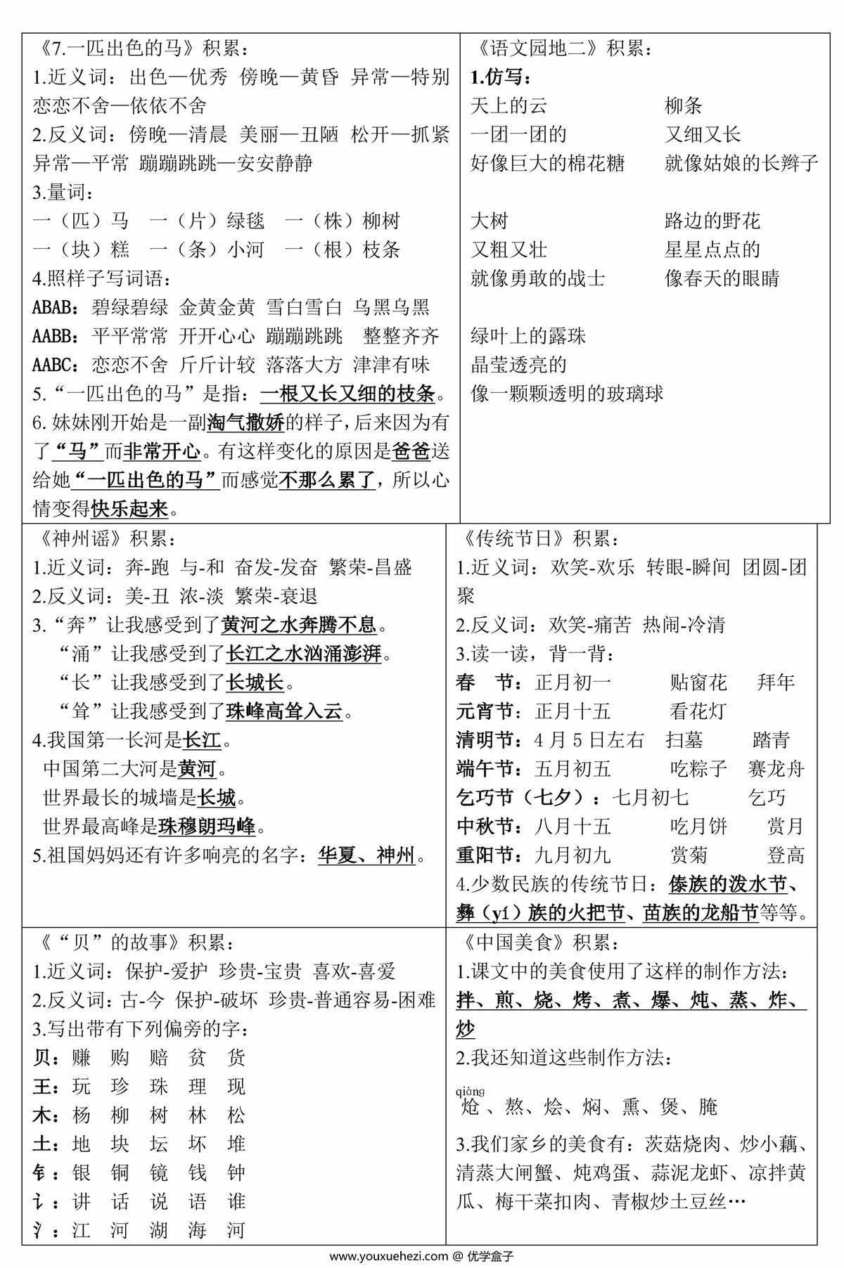 图片[2]-二年级下册语文《课课贴》，10页PDF电子版-优学盒子