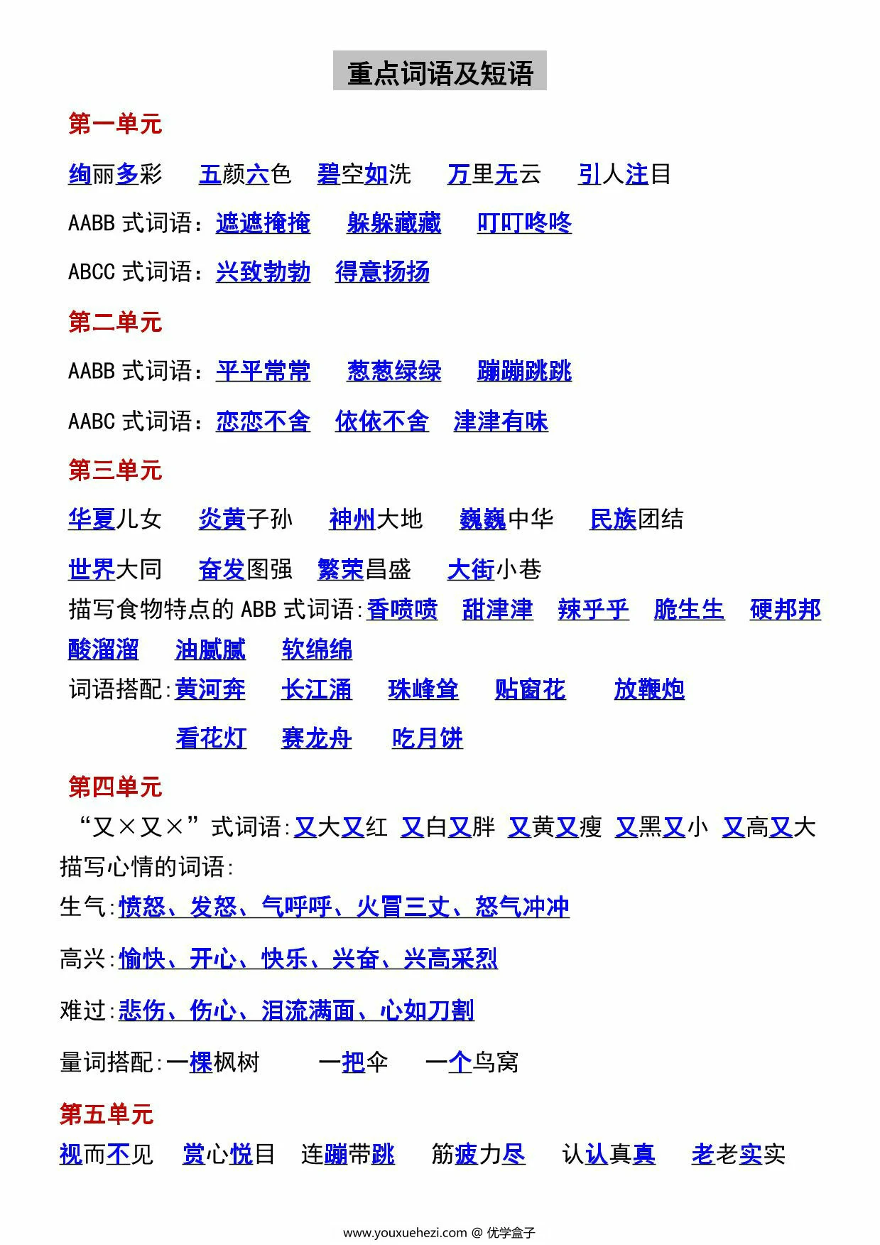 图片[3]-二年级语文下册1-8单元字词专项，6页PDF电子版-优学盒子