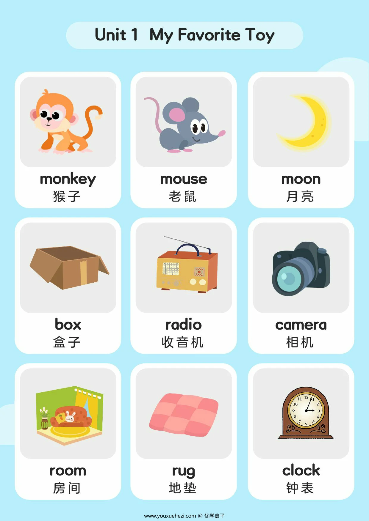 图片[1]-单词卡_L2，36页PDF可打印-优学盒子
