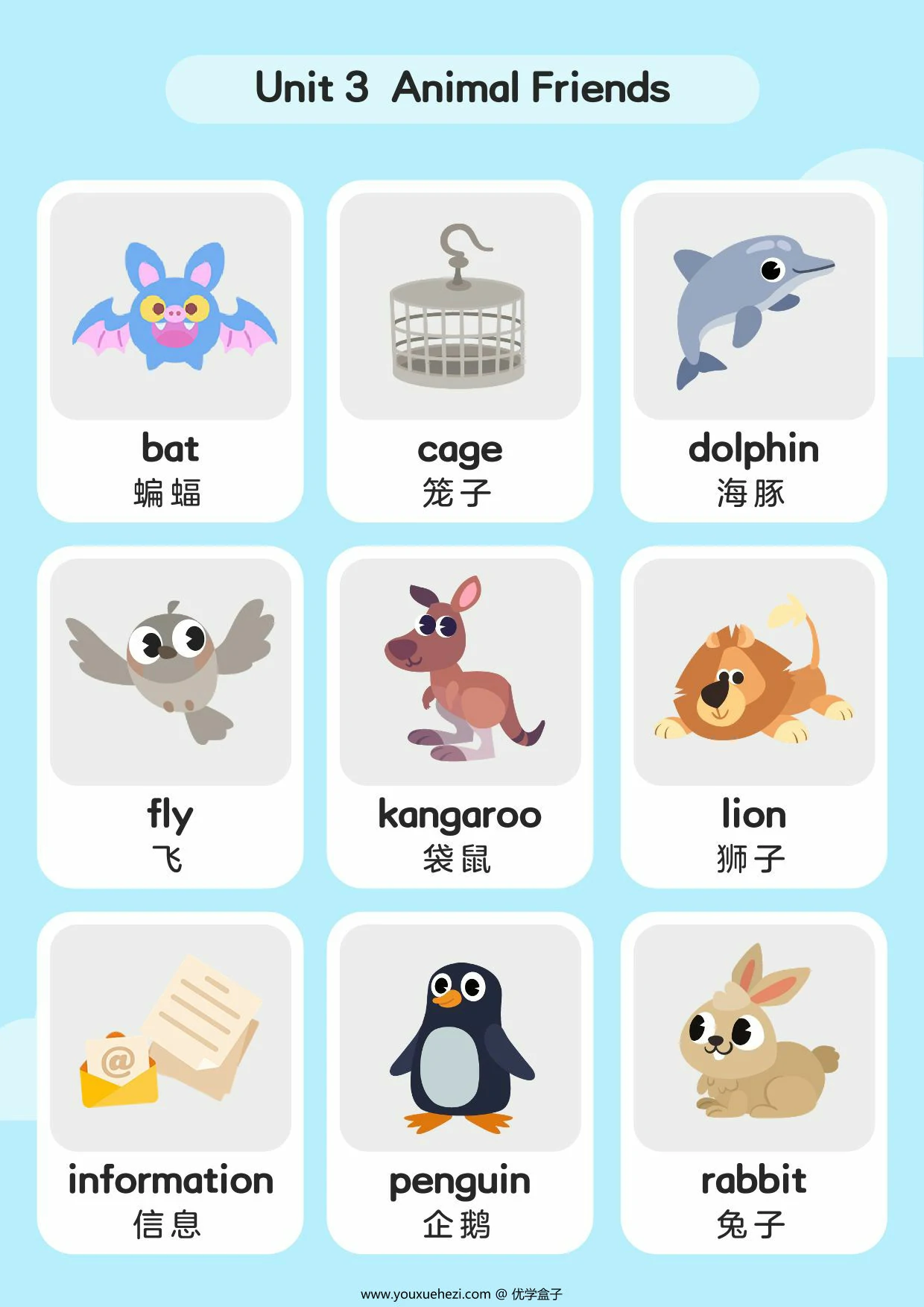 图片[3]-单词卡_L3，37页PDF可打印-优学盒子