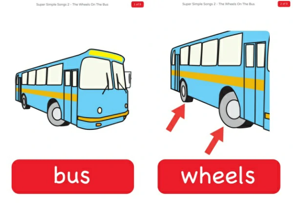 the-wheels-on-the-bus-flashcards，9页PDF电子版-优学盒子