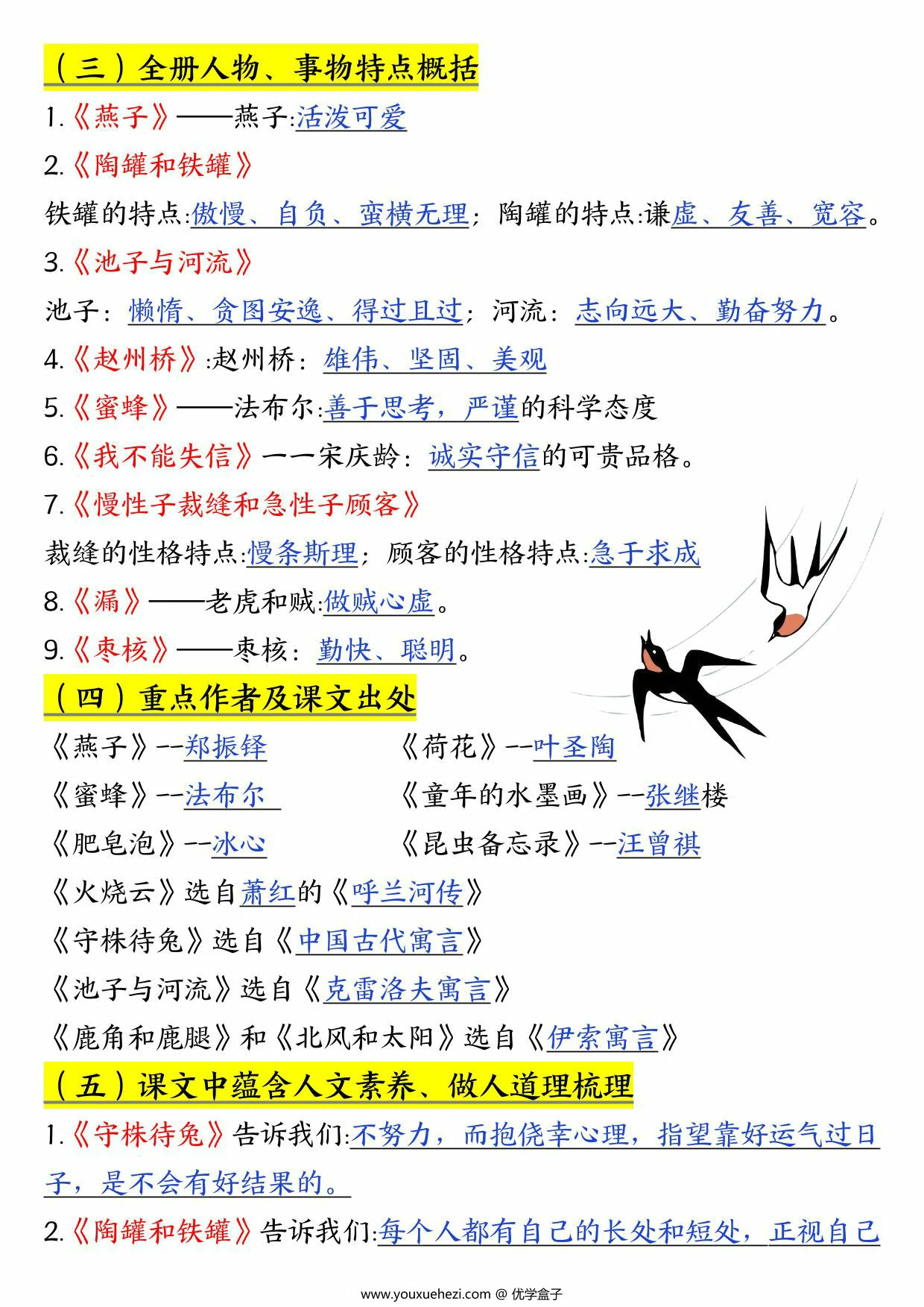 图片[2]-三下语文全册必背知识汇总，29页PDF电子版-优学盒子