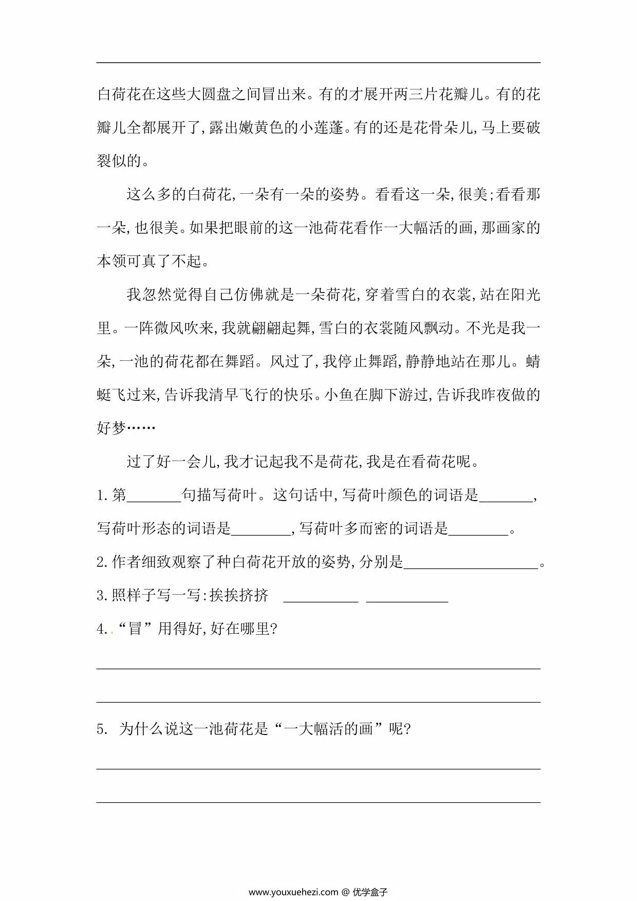 图片[2]-三年级语文下册课内阅读理解专项训练（二），8页PDF电子版-优学盒子
