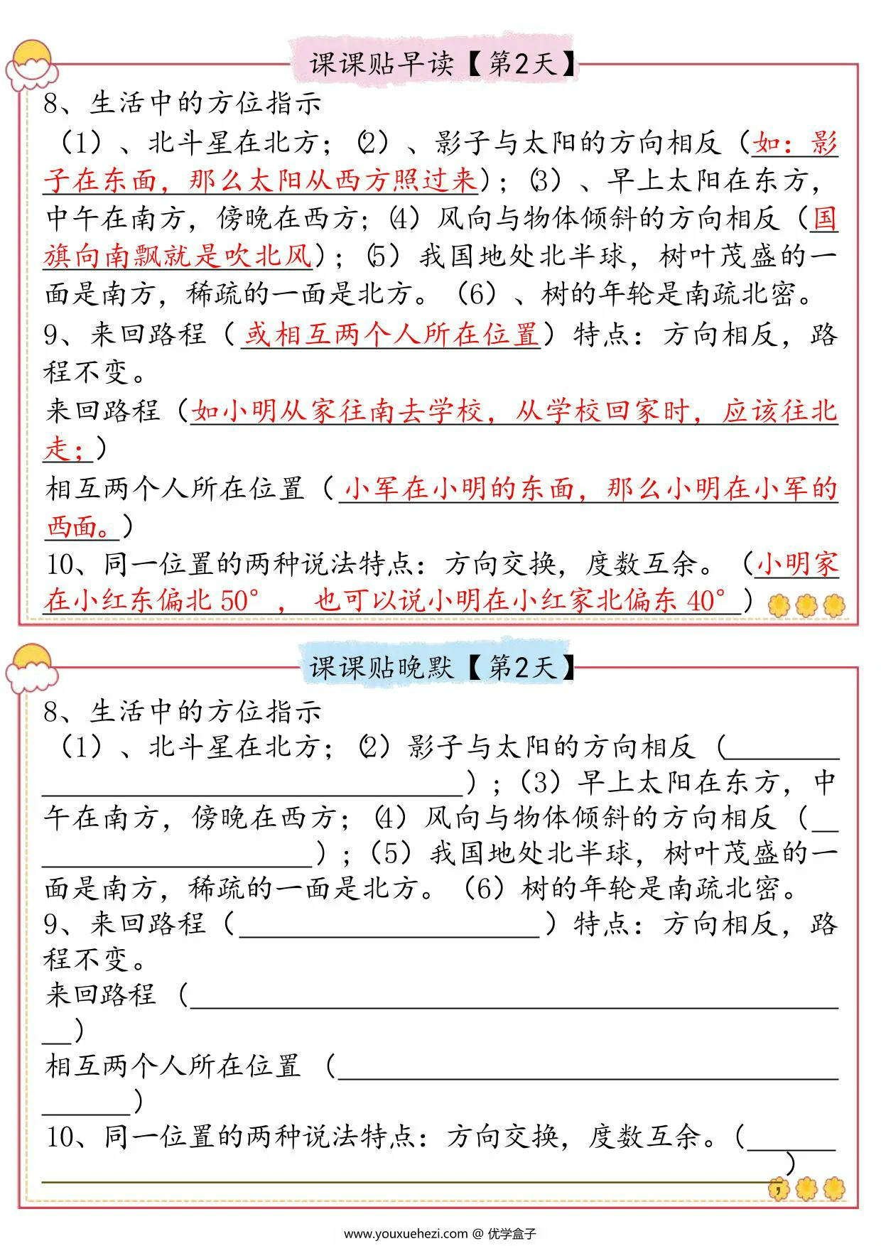 图片[2]-人教版三年级数学下册必背知识点课课贴早读晚默，13页PDF可打印-优学盒子