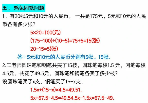 四年级下册数学八大类型应用题，16页PDF电子版-优学盒子