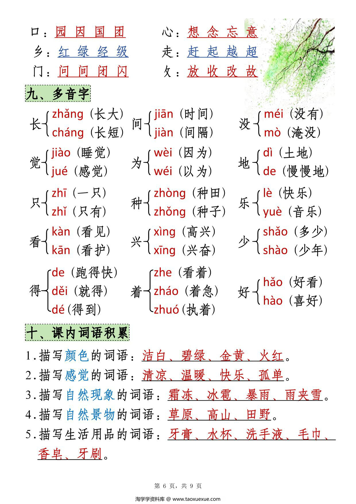 图片[3]-一下语文期中知识点汇总（9页），9页PDF可打印-优学盒子