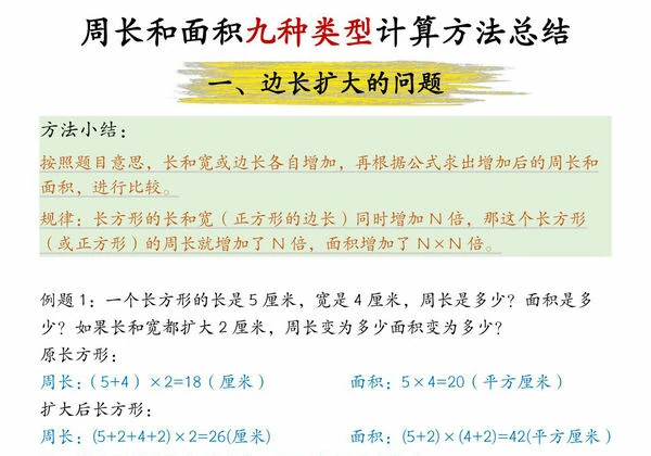周长和面积九种类型计算方法总结-答案，14页PDF可打印-优学盒子