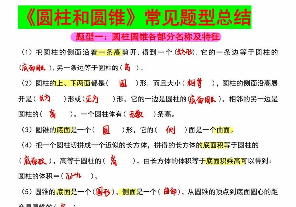 小升初数学圆柱与圆锥常见题型总结十六大题型，18页PDF可打印-优学盒子
