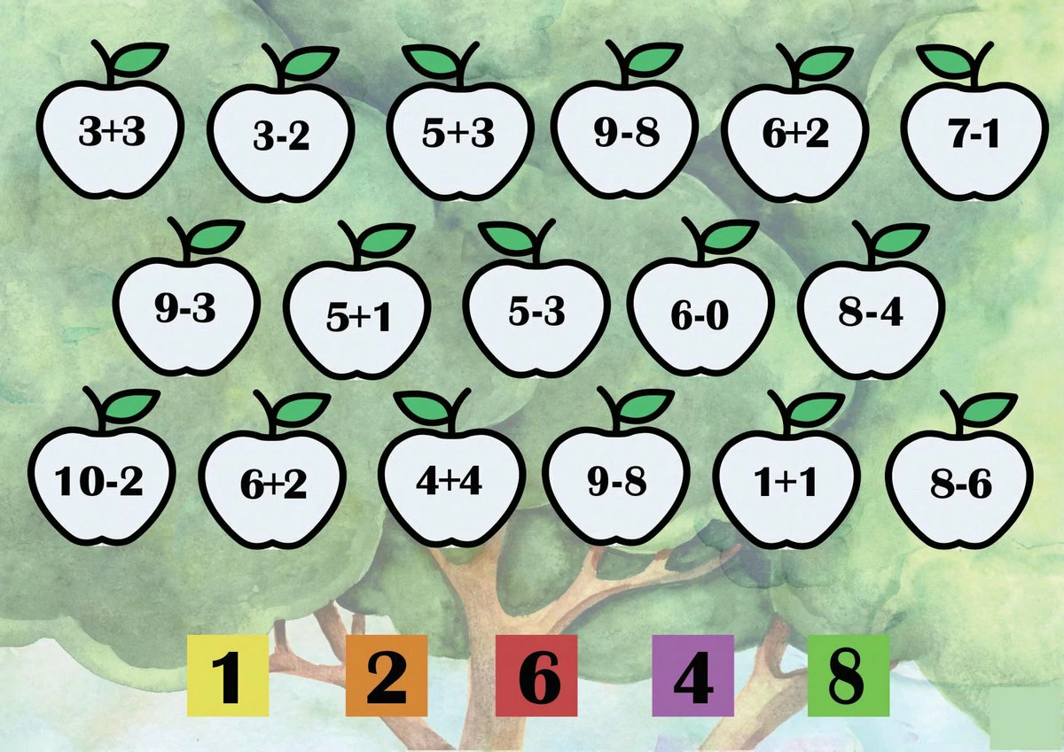 图片[3]-幼儿数学-计算试题并涂颜色，15页PDF可打印-优学盒子